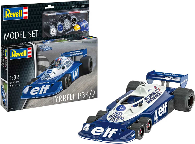 Набір для моделювання техніки Revell набір автомобіль Tyrrell P34/2 6-Wheeler 1:32 (RVL-67741)