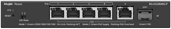 Фото - Коммутатор локальної мережі (Switch) Ruijie Reyee (RG-ES206MG-P)