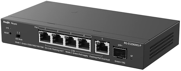 Фото - Коммутатор локальної мережі (Switch) Ruijie Reyee (RG-ES206MG-P)