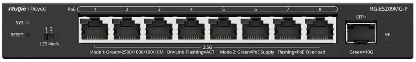 Коммутатор локальної мережі (Switch) Ruijie Reyee (RG-ES209MG-P)
