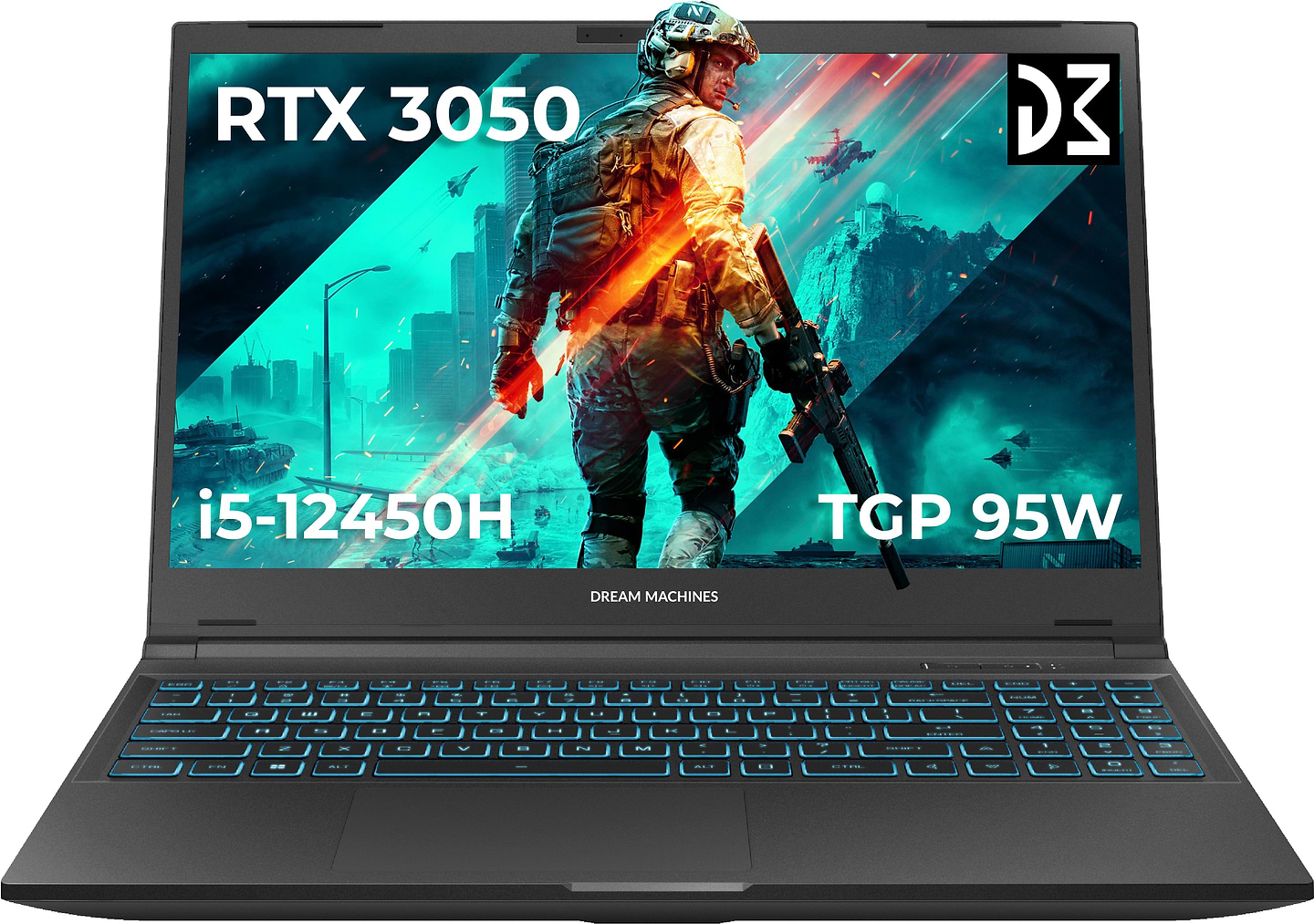 Ноутбук игровой Dream Machines RG3050-15 (RG3050-15UA57) Black - Фото 1