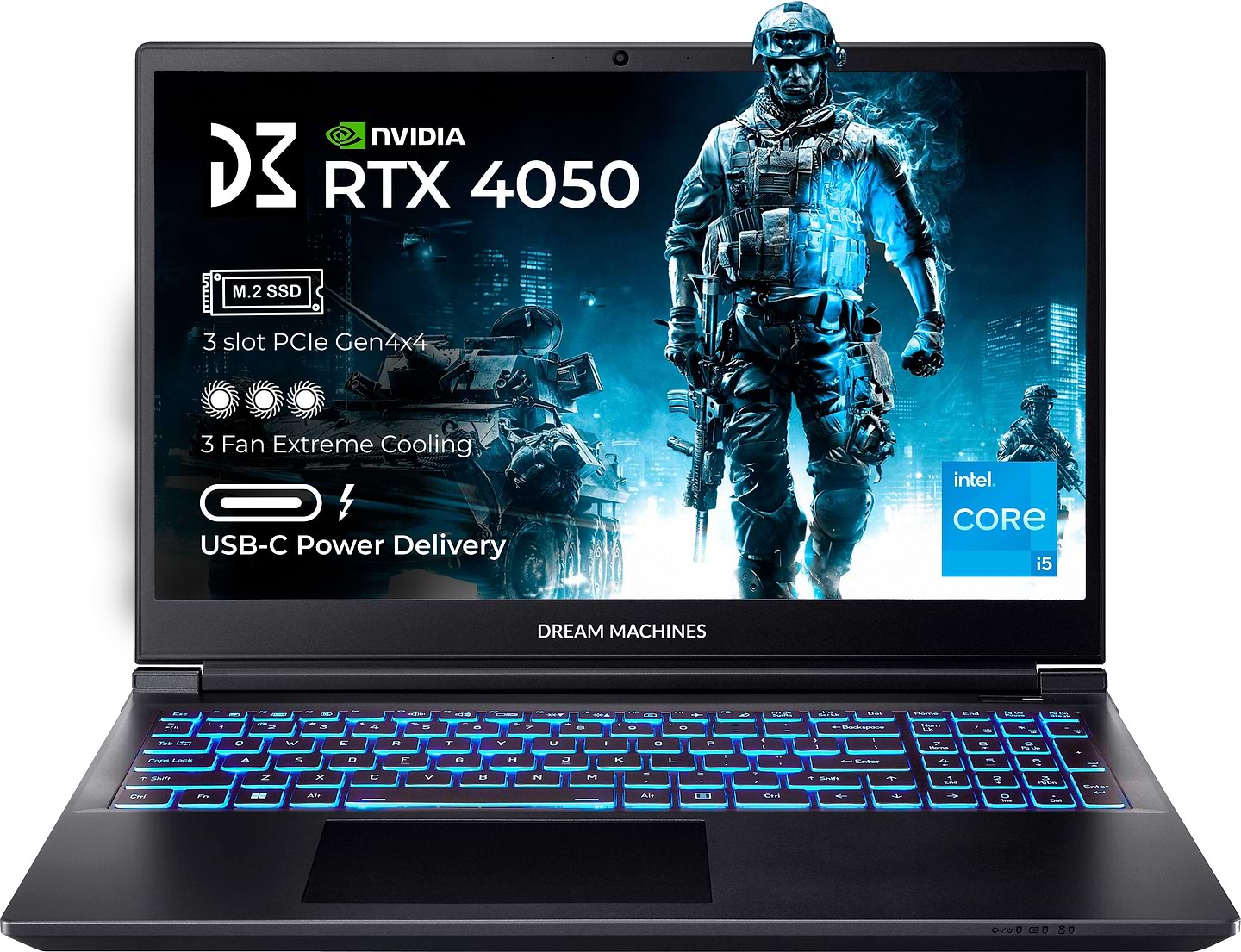Ноутбук игровой Dream Machines RG4050-15 (RG4050-15UA33) Black - Фото 1