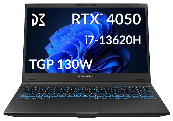 Фото - Ноутбук ігровий Dream Machines CI7-13620H (RG4050-15UA61) Black
