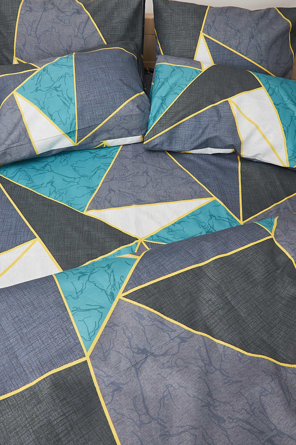 Фото - Комплект постільної білизни Moon&Star 160х220х2 нав. 2х40х60 Triangles Мікросатин Premium (MS-820001488)