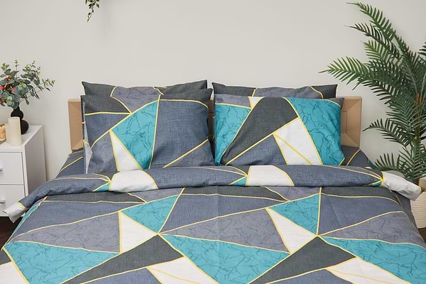 Фото - Комплект постільної білизни Moon&Star 160х220х2 нав. 2х40х60 Triangles Мікросатин Premium (MS-820001488)