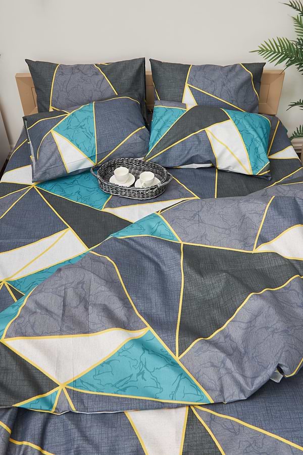 Фото - Комплект постільної білизни Moon&Star 160х220х2 нав. 2х40х60 Triangles Мікросатин Premium (MS-820001488)