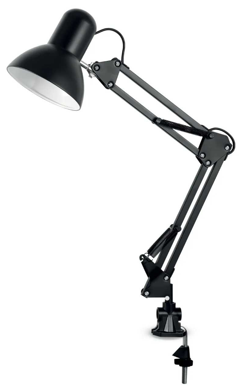 Настільна лампа Євросвітло Ridy-027 STD-01 E27 зі струбциною Чорна (000060192)