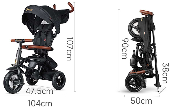 Фото - Триколісний велосипед Qplay Rito Deluxe Black (S380-17RitoDeluxeBlack)