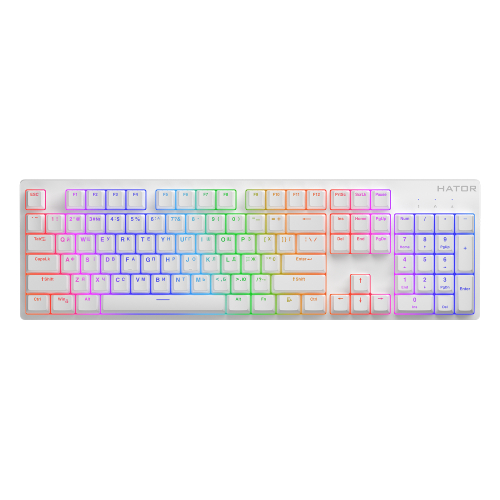 Клавиатура проводная игровая Hator Rockfall 2 Mecha Orange USB White (HTK-711) - Фото 1