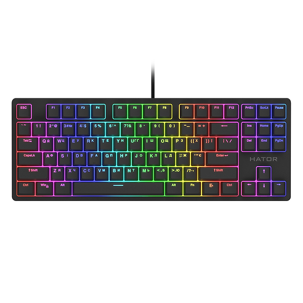 Фото - Клавіатура дротова ігрова Hator Rockfall 2 Mecha TKL Orange USB Black (HTK-720)