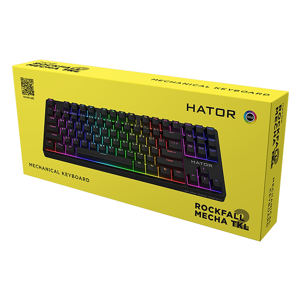 Фото - Клавіатура дротова ігрова Hator Rockfall 2 Mecha TKL Orange USB Black (HTK-720)