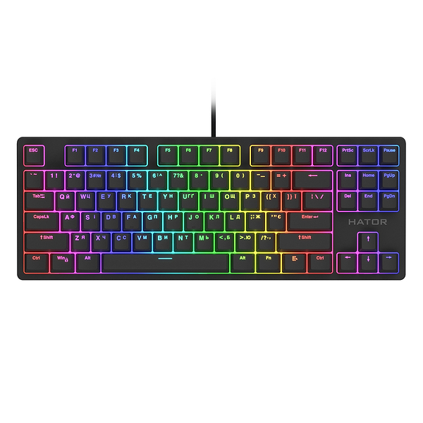 Фото - Клавиатура проводная игровая Hator Rockfall 2 Optica Black TKL Black (HTK-730)