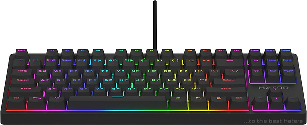 Фото - Клавиатура проводная игровая Hator Rockfall 2 Mecha TKL Orange USB Black (HTK-520)