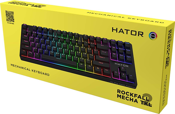 Фото - Клавиатура проводная игровая Hator Rockfall 2 Mecha TKL Orange USB Black (HTK-520)