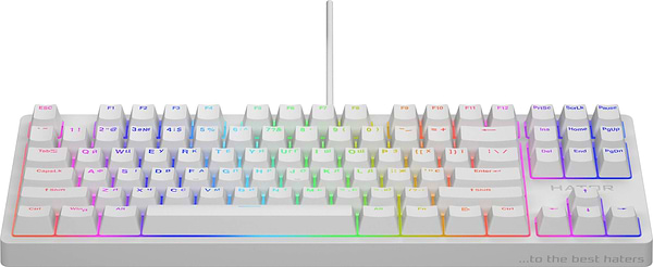 Фото - Клавиатура проводная игровая Hator Rockfall 2 Mecha TKL Orange USB White (HTK-521)