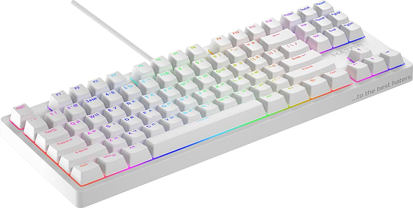 Фото - Клавиатура проводная игровая Hator Rockfall 2 Mecha TKL Orange USB White (HTK-521)