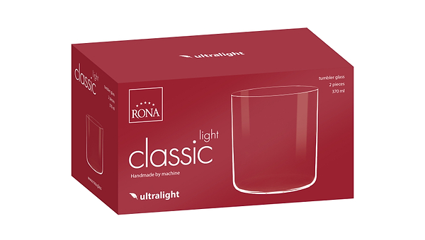Фото - Набір склянок Rona CLASSIC LIGHT DOF 370 мл 2 шт. (1605/UM/370)