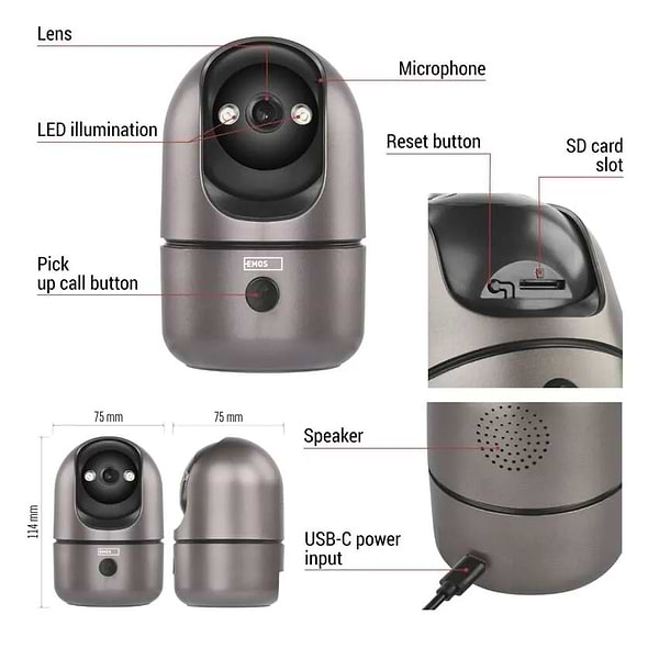 Фото - IP-камера EMOS Розумна H4062 GoSmart внутрішня поворотна Wi-Fi