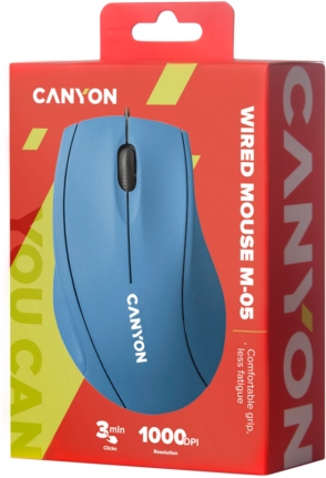 Фото - Мышь проводная Canyon CNE-CMS05BX Light Blue
