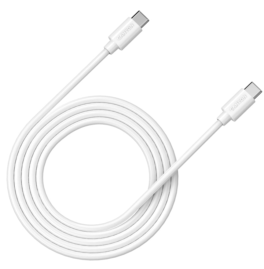 Кабель синхронізації даних Canyon Type C 2m White (CNS-USBC12W)