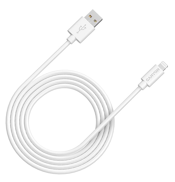 Фото - Кабель синхронизации данных Canyon Lightning USB Cable for Apple 2 м (CNS-MFIC12W)
