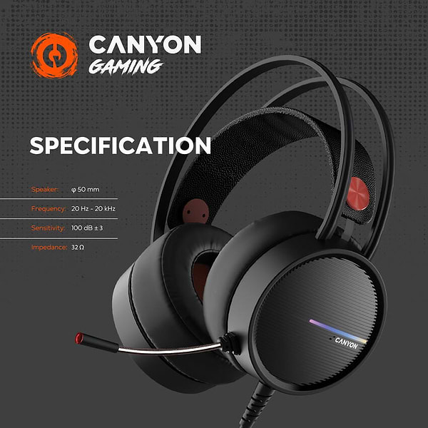 Фото - Гарнітура дротова ігрова Canyon GH-8A Black Orange (CND-SGHS8A)
