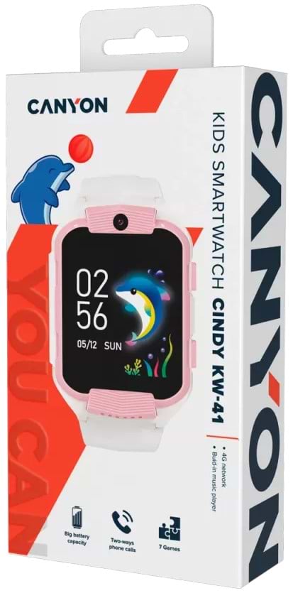 Фото - Мікропошкодження - Смарт-годинник Canyon Cindy KW-41 White Pink (CNE-KW41WP)