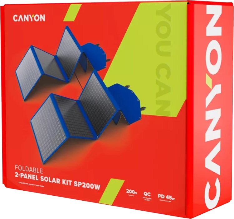 Фото - Портативная солнечная панель Canyon SP-200W Blue (CND-SP200W2P)