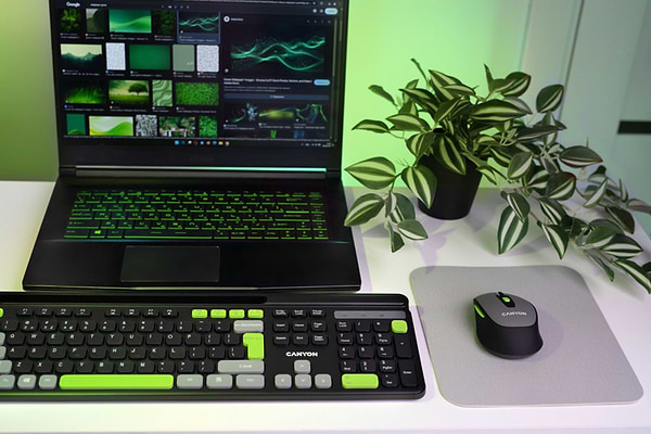 Фото - Клавіатура + миша бездротова Canyon HSET-W5 Black (CNS-HSETW5BK)