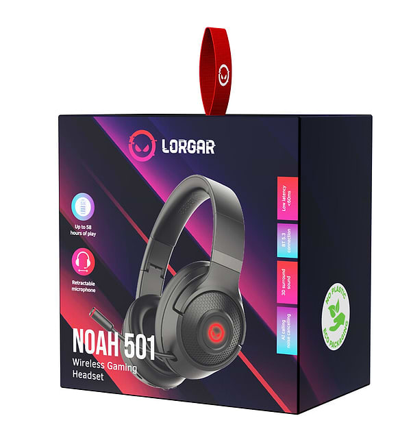 Фото - Гарнитура беспроводная игровая Lorgar Noah 501 Black (LRG-GHS501)