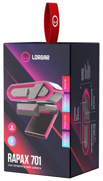 Фото - Веб-камера для комп'ютера Lorgar Rapax 701 Streaming 2K Pink (LRG-SC701PK)