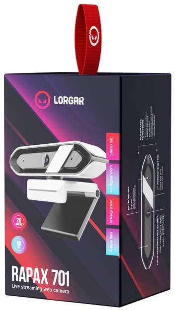 Фото - Веб-камера для комп'ютера Lorgar Rapax 701 Streaming 2K White (LRG-SC701WT)