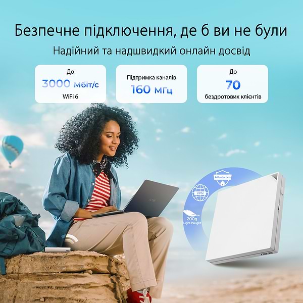 Фото - Маршрутизатор інтернет WiFi6 Asus RT-AX57 Go