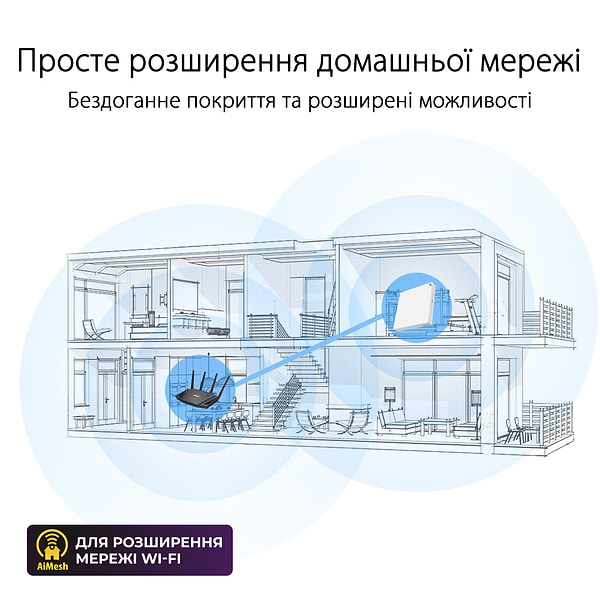 Фото - Маршрутизатор інтернет WiFi6 Asus RT-AX57 Go
