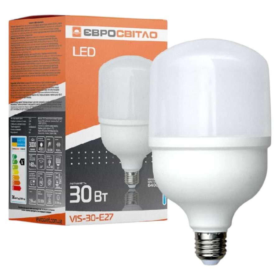 Світлодіодна лампочка Євросвітло 30Вт 4200К VIS-30-E27 (000042328) - Фото 1