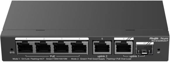 Коммутатор локальної мережі (Switch) Ruijie RG-ES206GS-P - Фото 1
