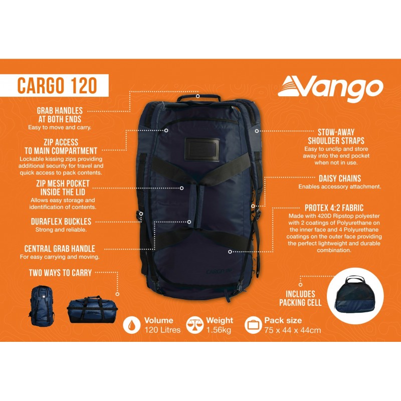 Фото - Сумка дорожная Vango Cargo 120 Moonlit Ocean Blue (RUUCARGO0000001)