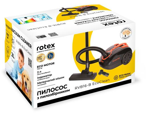 Фото - Пылесос для сухой уборки с мешком Rotex RVB16-B EcoClean