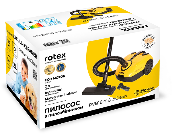 Фото - Пылесос для сухой уборки с мешком Rotex RVB16-Y EcoClean
