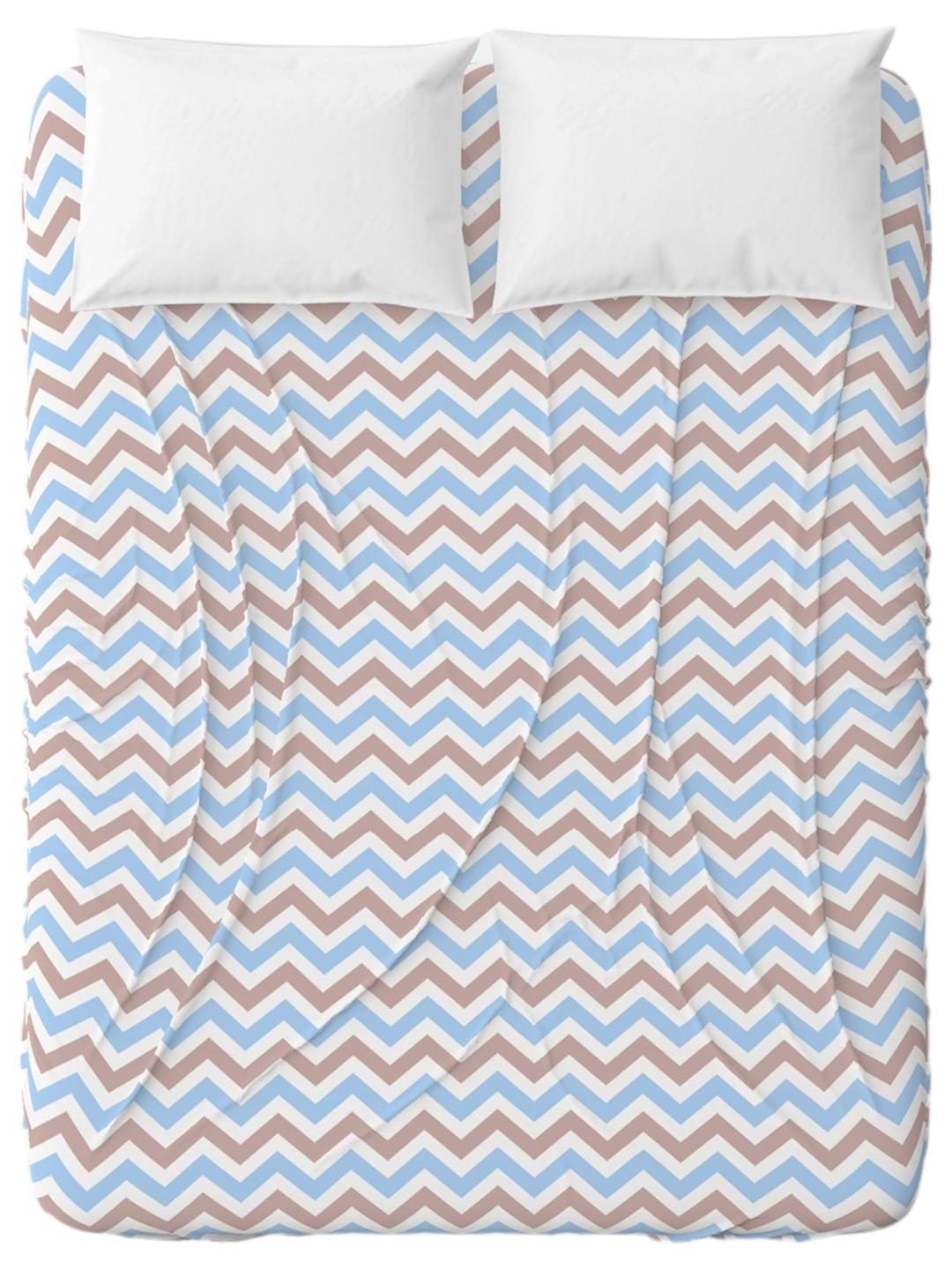 Простынь полуторная Home Line Зиг Заг 150х215 см голубовато-коричневый (175858)