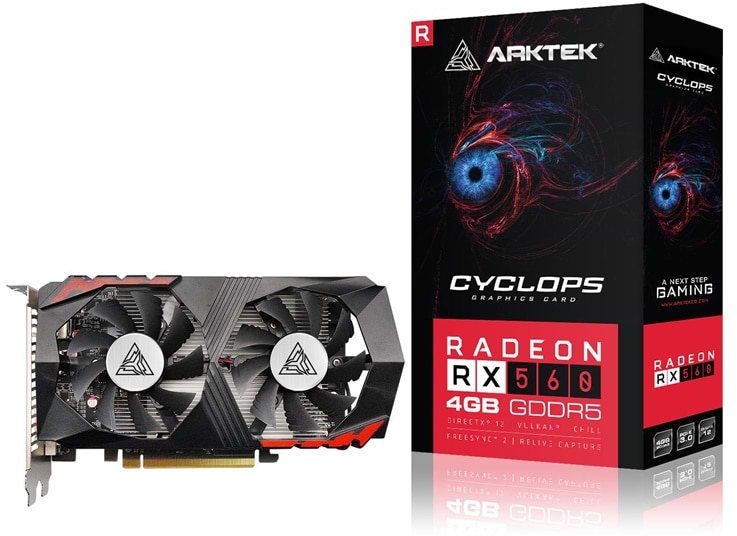 Уценка - Видеокарта Arktek RX 560 4GB GDDR5 128-bit DVI/HDMI/DP (AKR560D5S4GH1)