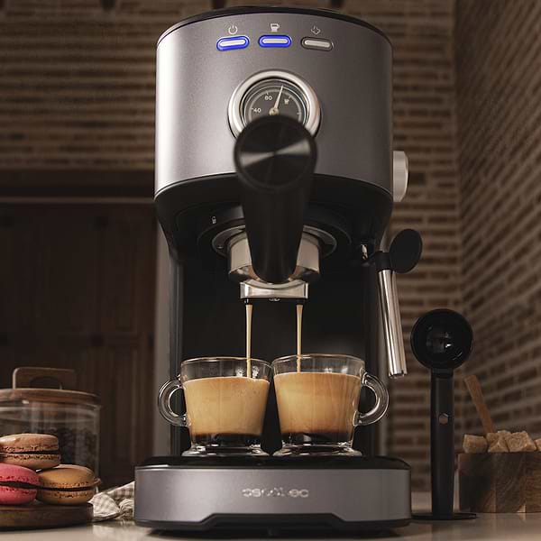 Фото - Уценка - Кофеварка рожковая Cecotec Power Espresso 20 Pecan Steel (CCTC-00275)