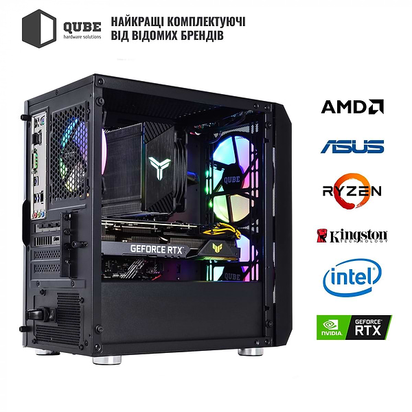 Фото - Системний блок QUBE QB Ryzen 5 5600X RTX 5060 8GB NM 3210 (Ryzen55600XRTX50608GBNM3210)