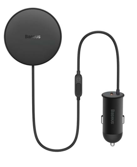 Фото - Автотримач з бездротовою зарядкою Baseus CW01 MagneticWireless40W White (SUCX040102)