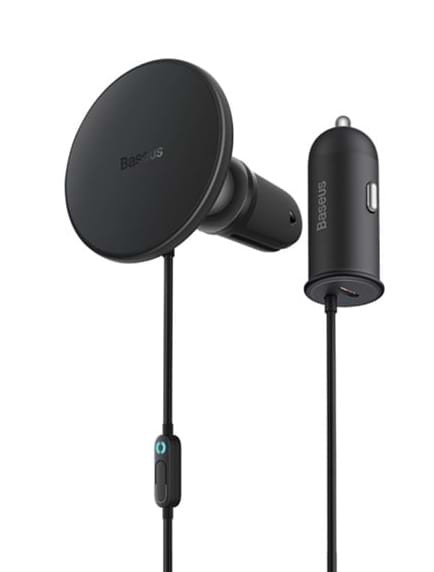 Фото - Автотримач з бездротовою зарядкою Baseus CW01 MagneticWireless40W White (SUCX040102)