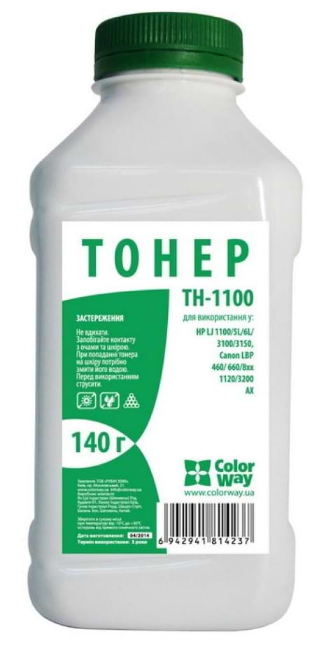 Тонер для заправки картриджа Colorway (TH-1100) HP LJ 1100/5L/AX 140 г