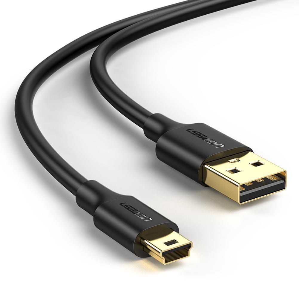 Кабель USB - miniUSB UGREEN US132 USB-А 2.0 Male to Mini USB 5pin Male Cable 2m Black (30472) - Фото 1