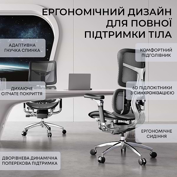 Фото - Кресло офисное Sihoo DORO S300 Mesh Dark Grey (S300-M201)