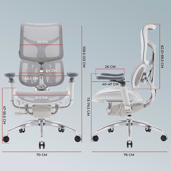 Фото - Кресло офисное Sihoo DORO S300 Mesh Light Grey (S300-M202)