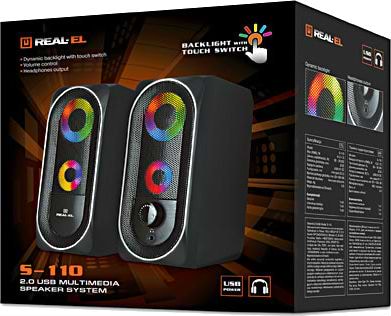Фото - Компьютерная акустика компактная 2.0 REAL-EL S-110 Black